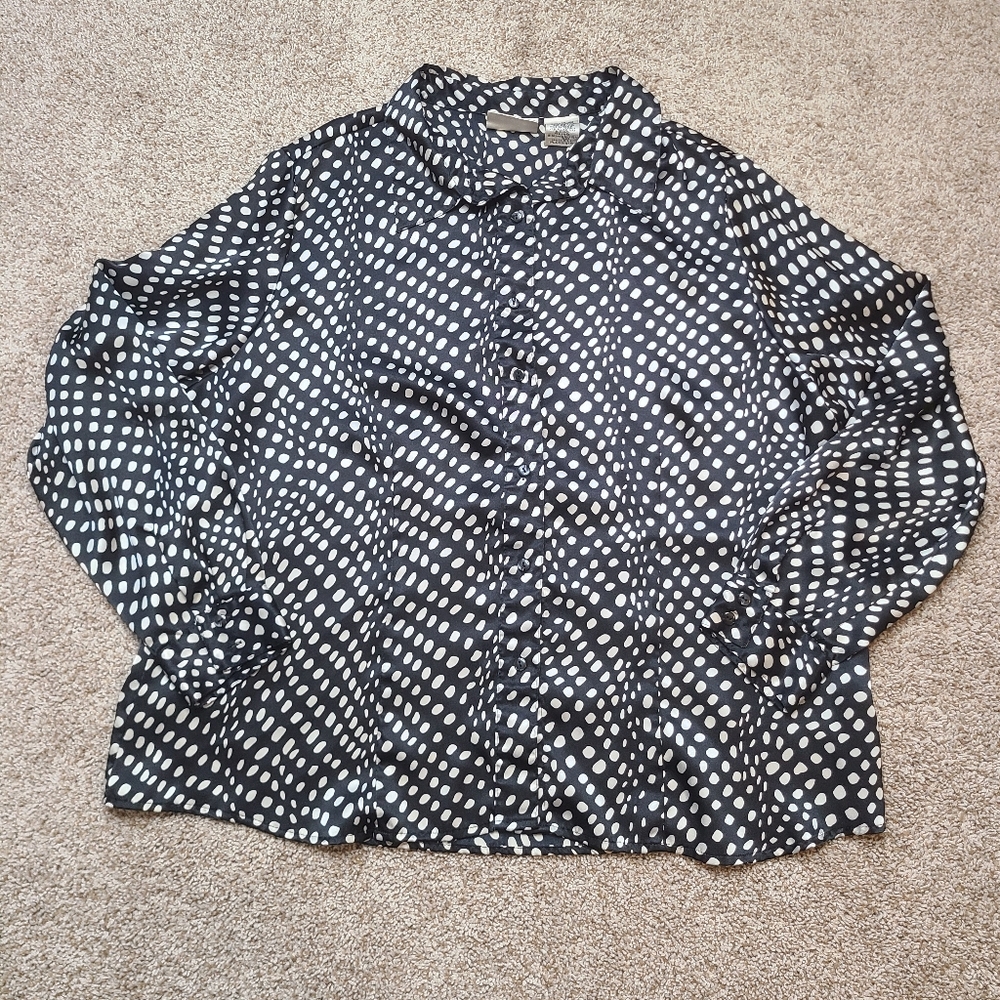 Vintage Kathie Lee Woman Silky Button Down Blouse